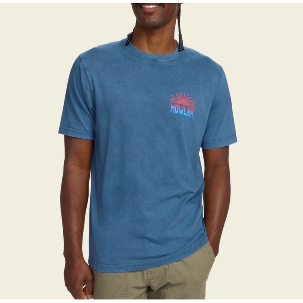 Howler Brothers Mens El Sol Key Largo Graphic Cotton T-Shirt Blue XXL NWT